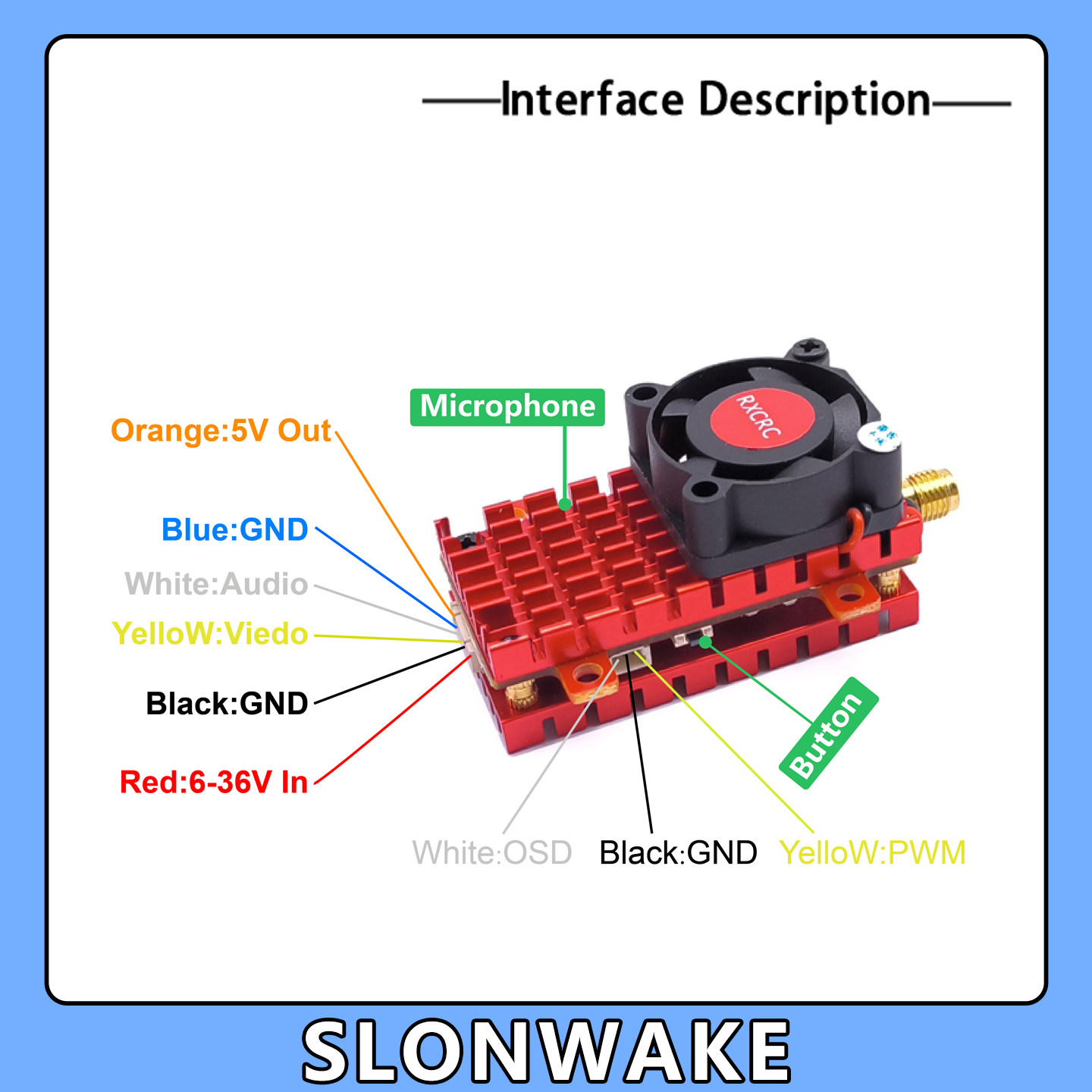 SLONWAKE 5.8G 2W VTX FPV 1800T - Drone Racing Camera recension och pris