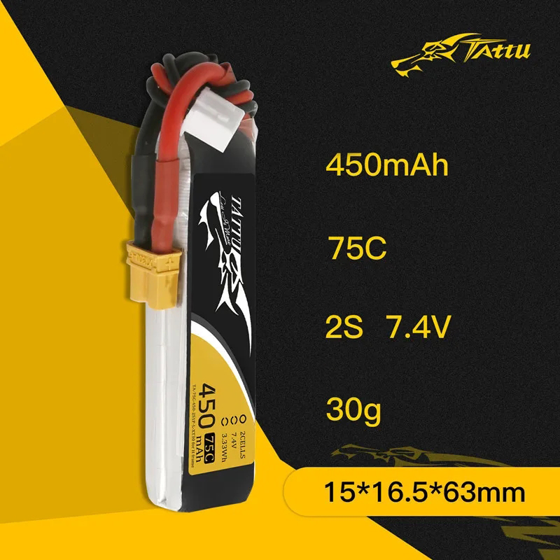 3Pcs NEW TATTU 450/500/550mAh  - Drone Racing Battery recension och pris
